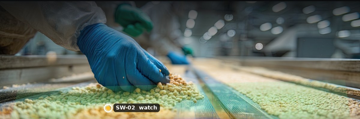 Spectral hygiene risk overlay on a food production line inside the OnXR 3D twin